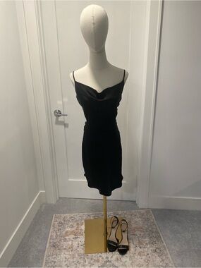 Forever 21 Black Cowl Neck Mini Slip Dress
